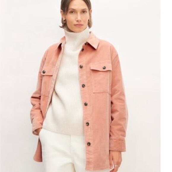 Everlane The Corduroy Oversized Shirt Jacket Shacket Blush Pink- Size XS - Picture 1 of 12